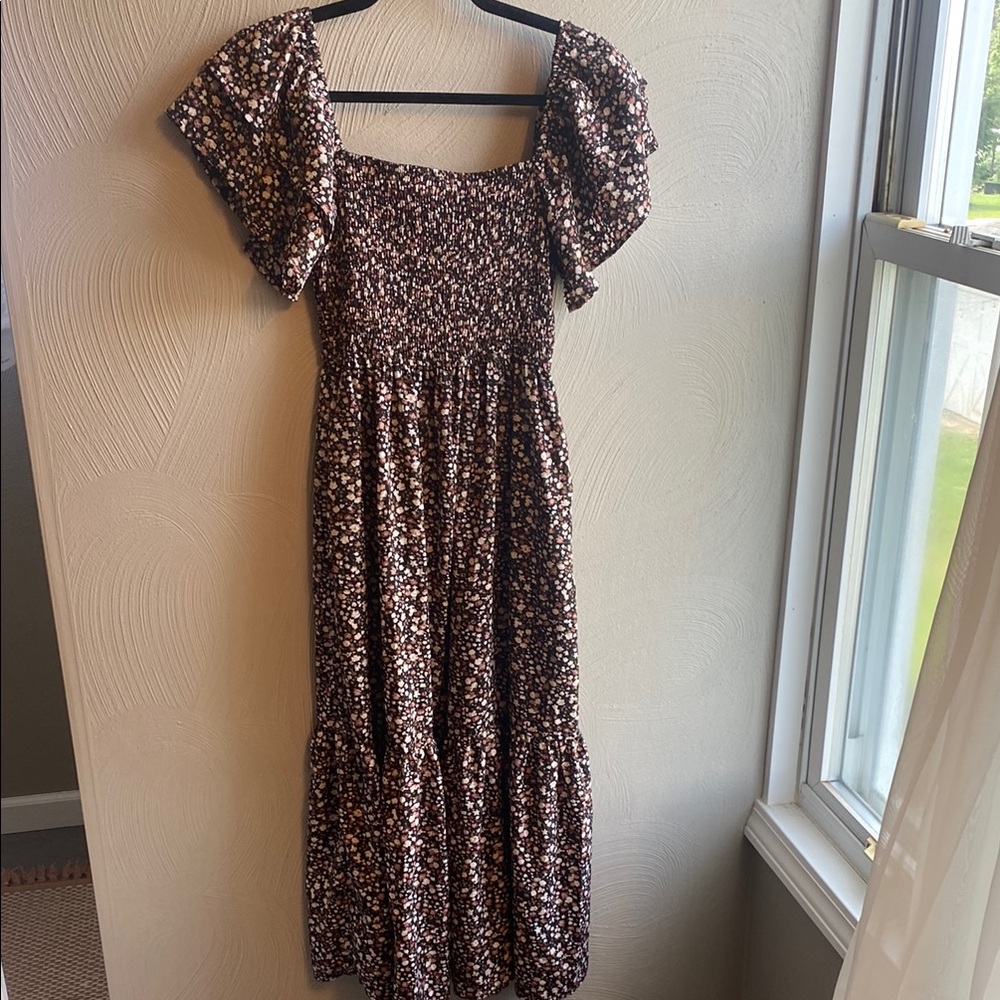 Pinkblush Floral Midi Dress - Black and Pink